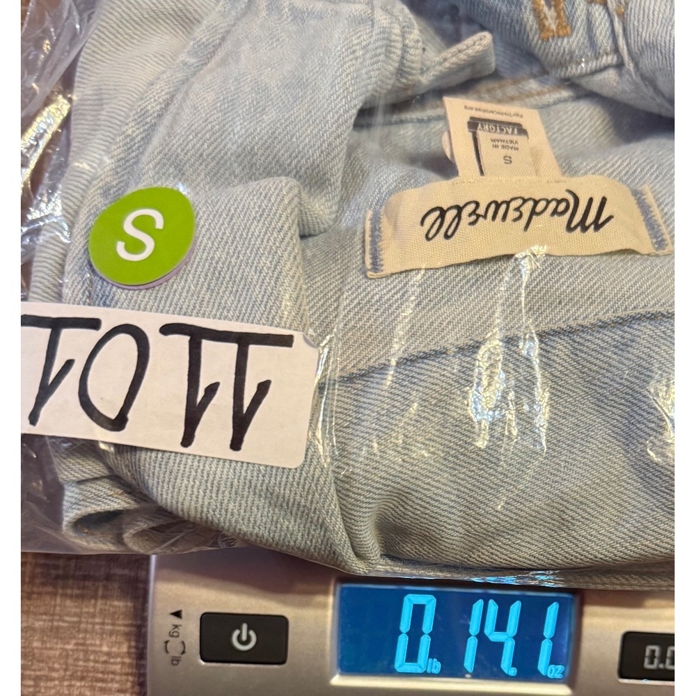 Madewell Women Small Light Wash Denim Trucker Vest Blue Button Up Western Moto - Picture 10 of 10